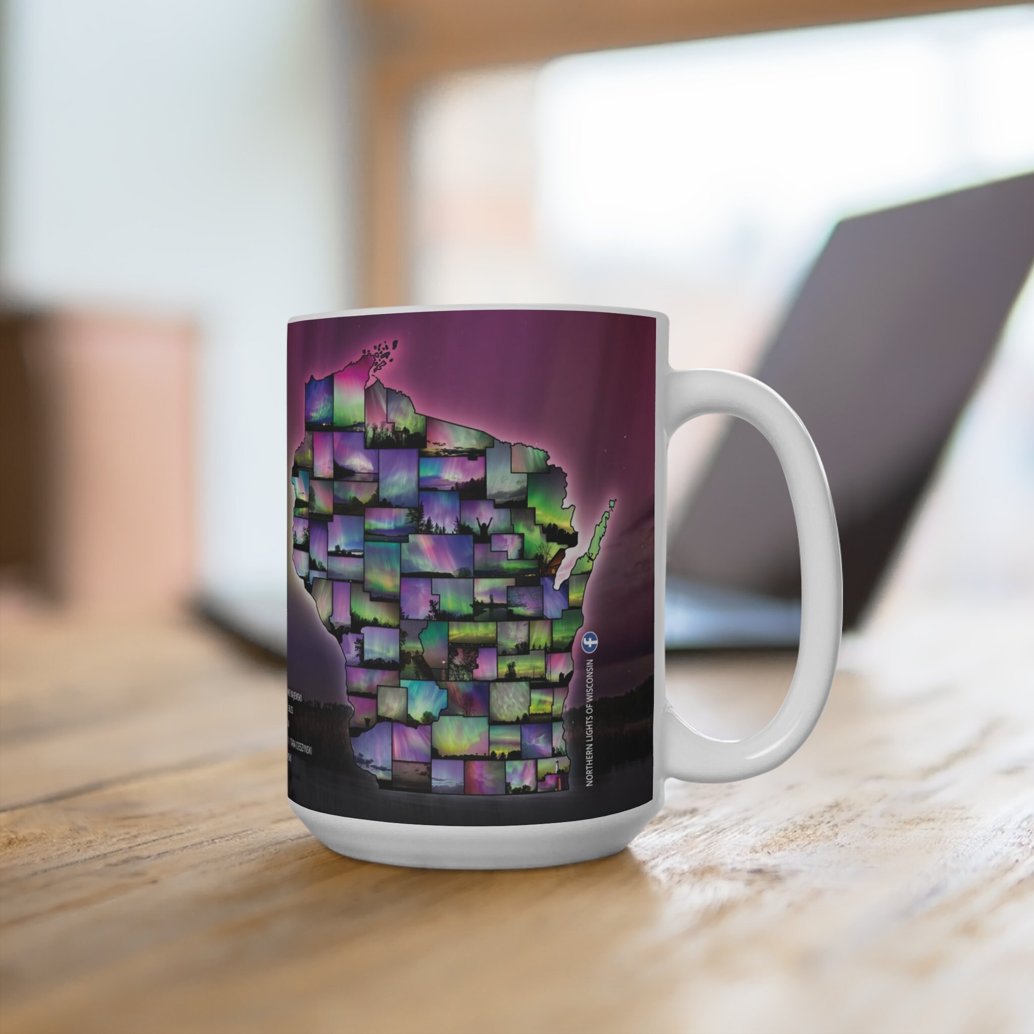 Wisconsin Lakes Bucket List 15oz Mug by Retro Boater Wisconsin Lakes Bucket List 15oz Mug by Retro Boater