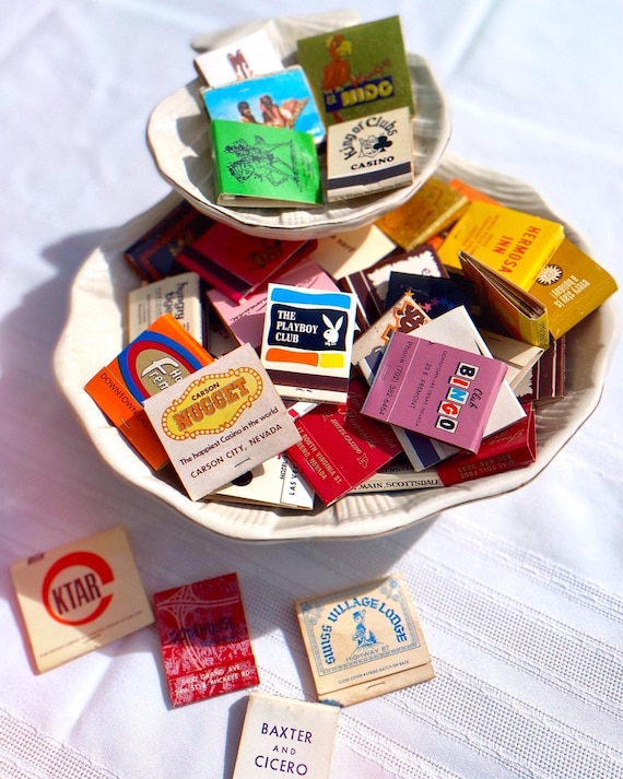 Vintage Matchbook Lot, Random US Hotel Restaurant Matches, Party Favors
