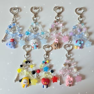 Handmade bt21 keychains koya rj shooky mang chimmy tata cooky