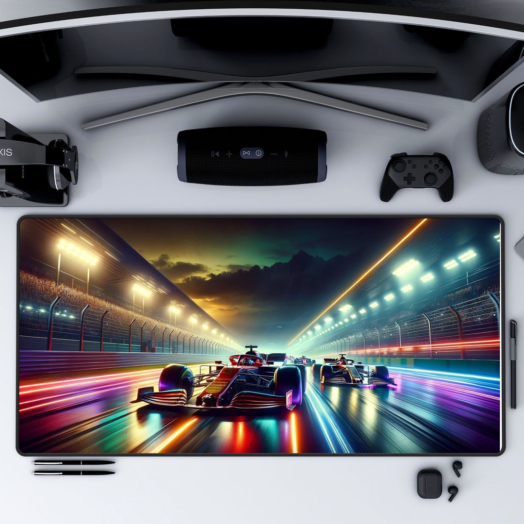 Racing Lovers Desk Pad, Race Car Inspired Desk Mat, Road Racing Gaming ...