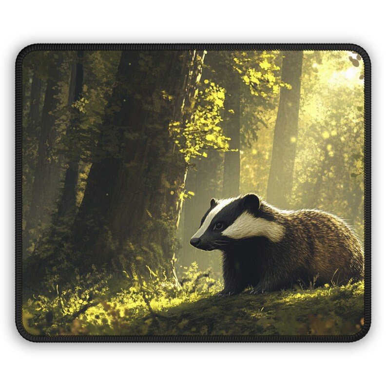 Bob the Badger Desk Mat, Forest Scene Desk Pad, Desk Mat Cute, Mousepad ...