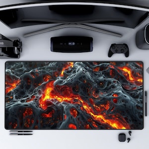 Molten Lava Desk Mat, Gaming Desk Pad,  Extra Large Mouse Pad, TCG Playmat, MTG Play Mat, Gamer Gift, Gaming Decor