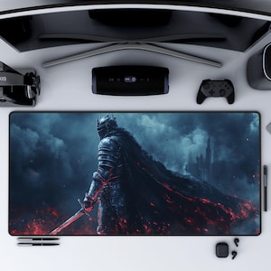 Mystic Knight Playmat for Table Top Gaming, tcg Desk Pad, PC Gamer Mat, Gamer Gift, RPG Gifts, XL Mousepad, Gamer Mouse Mat in   4 Sizes