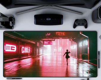Desk Mat Cyberpunk, Cyberpunk Mousepad, Anime Gaming Desk Mat, Tokyo Japan Cyberpunk Desk Accessories, Playmat, Gift for Gamers