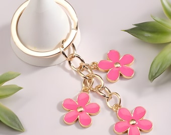 Flower Keyring Colourful Sakura Flower Keychain for Keys Sweet Keychains For Women Girls Handbag Accessories Great Gift For Everyone