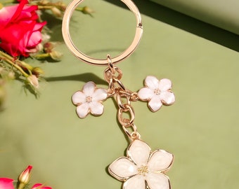 Flower Keyring Colourful Sakura Flower Keychain for Keys Sweet Keychains For Women Girls Handbag Accessories Great Gift For Everyone