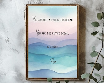 Rumi Quote Ocean Print: Inspirational Spiritual Wall Art (Digital Download)