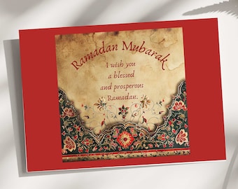Vintage Ramadan Mubarak Greeting Card: Printable 5x7 (PDF)
