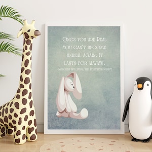 Velveteen Rabbit, Velveteen Kaninchen Kunst, Buch Zitat Kunst, Bunny Nursery, Margery Williams Zitate