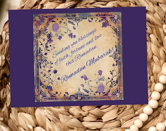 Vintage Ramadan Mubarak Greeting Card: Printable 5x7 (PDF)