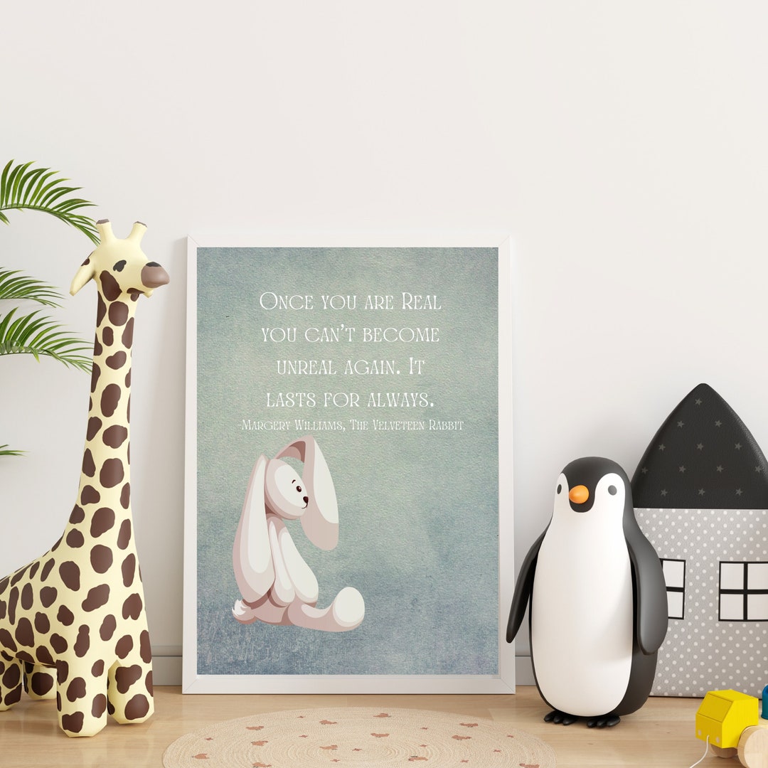 Velveteen Rabbit Print: Book Quote Art, Bunny Nursery (digital Download ...
