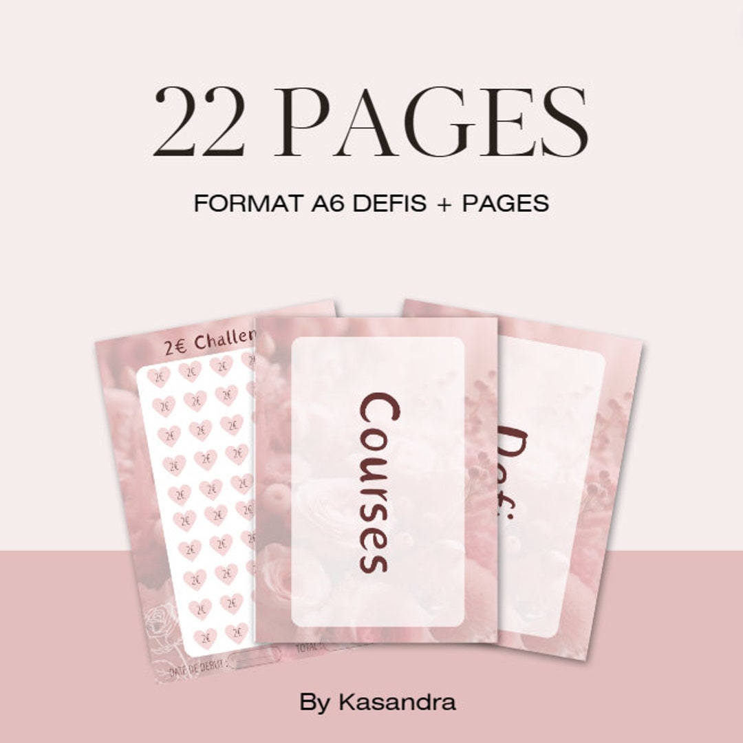 19 Cover Pages A6 Format Budget Labels 3 Euro Challenges Page - Etsy