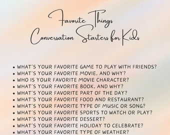 Favorite Things Conversation Starters for Kids