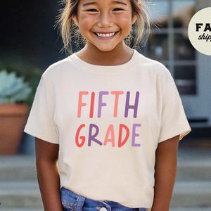 Fifth Grade, Fifth Grade Kids Shirt, Girls Back to School T-shirt, Girls First Day of 5th Grade Shirt, Cute 5th Grade Shirt
