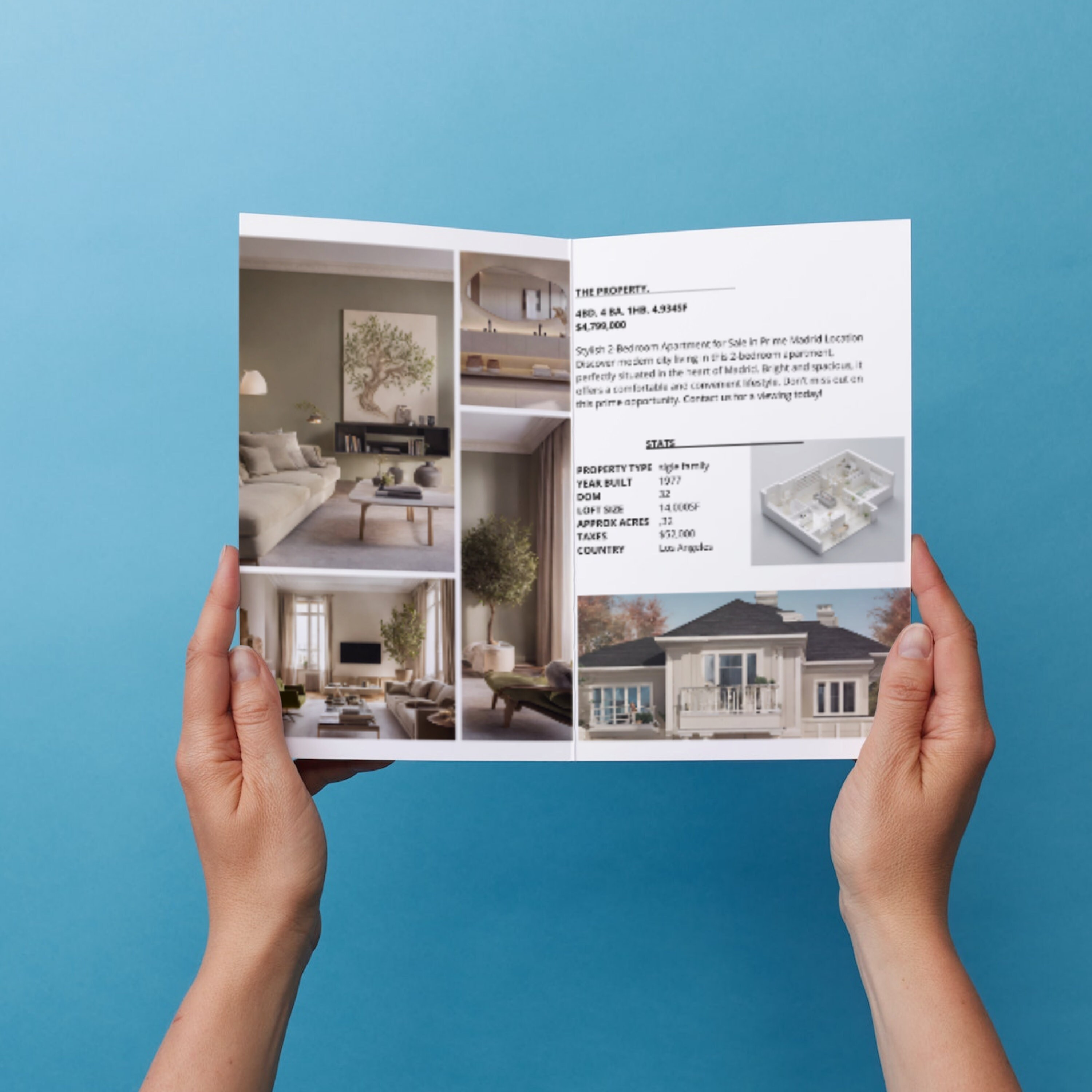 Luxury Property Brochure 4 Page Real Estate Brochure Open House ...