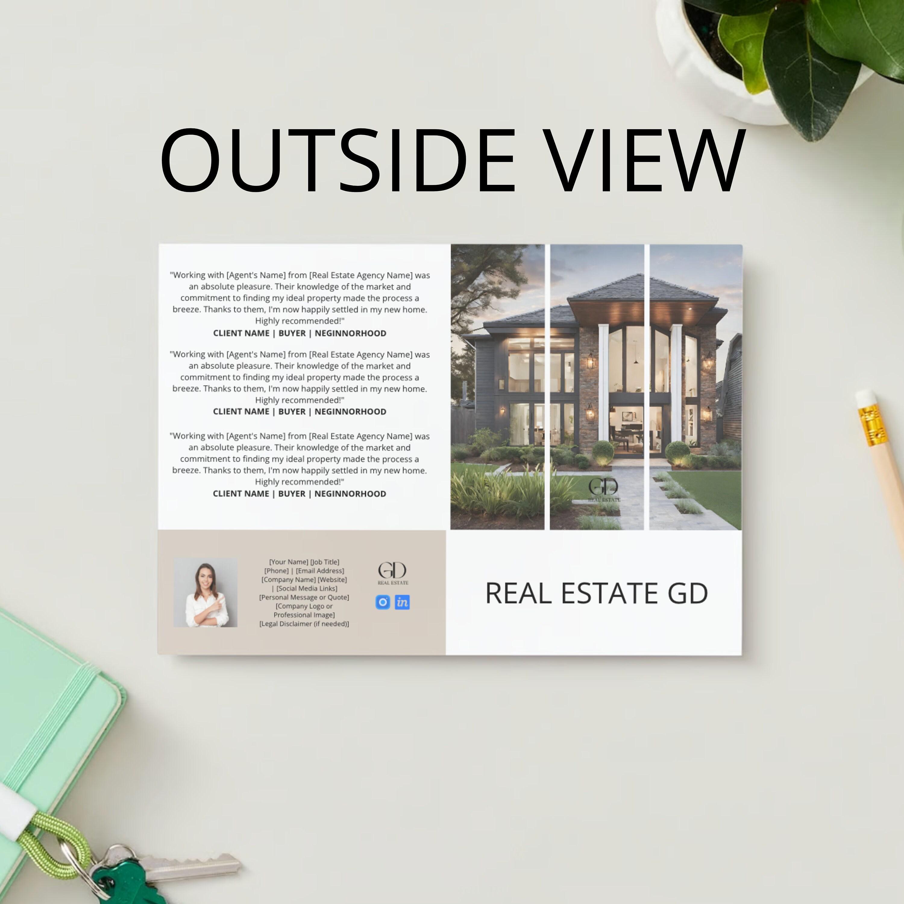 Luxury Property Brochure 4 Page Real Estate Brochure Open House ...