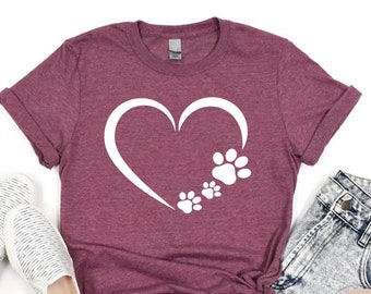 Dog Paw Shirt, Dog Paw Tee, Gift For Pet Lover, Dog Lover Shirt, Animal Lover Shirt, Gift For Dog Lover, Gift For Mom, Mothers Day Shirt