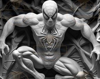 3D Web Warrior PNG | Laser Engraving File | LightBurn Ready Digital Download