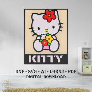 Anime Character Layered 3D - Wall Frame - Laser Cut Template - Cricut - Cartoon SVG - Wall Decor For Glowforge - DXF - PDF - Lightburn - 036