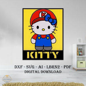 Anime Character Layered 3D - Wall Frame - Laser Cut Template - Cricut - Cartoon SVG - Wall Decor For Glowforge - DXF - PDF - Lightburn - 032