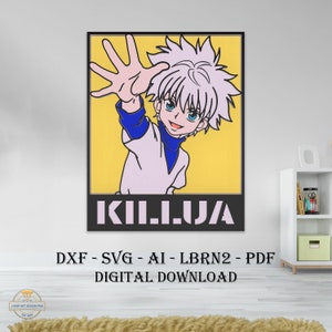 Anime Character Layered 3D - Wall Frame - Laser Cut Template - Cricut - Cartoon SVG - Wall Decor For Glowforge - DXF - PDF - Lightburn - 023