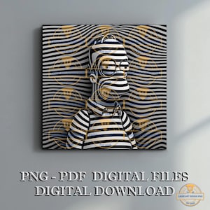 Optische Täuschung - Atemberaubende PNG-Dateien für das Laserschneiden und -drucken, einzigartige Wanddekoration, kreative Wohnkunst, Grafikdesign