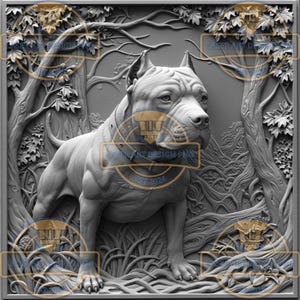 3D Pitbull Illusion PNG: Laser Engraving File (Digital Download)