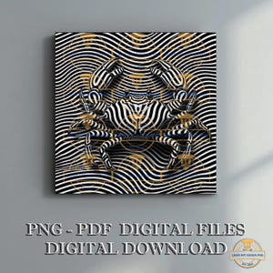 Optische Täuschung - Atemberaubende PNG-Dateien für Laserschnitt und -druck, Einzigartige Wanddekoration, Kreative Kunst für Zuhause, Grafikdesign, Tierdekor