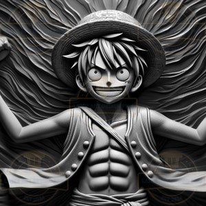 Graver au laser PNG - illusion 3D - graver - prêt pour le laser - fichier Lightburn - fichier de conception numérique - cadre mural - super héros PNG - personnage d'anime