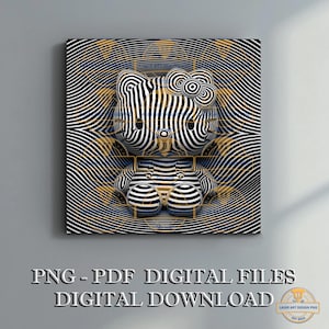 Optische Täuschung - Atemberaubende PNG-Dateien für Laserschneiden und -drucken, Einzigartige Wanddekoration, Kreative Kunst für Zuhause, Grafikdesign, Cartoon-Dekor