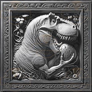 3D T-Rex Illusion Laser Engraving File: Dinosaur Art (Digital Download)