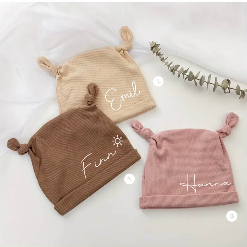 Personalisierte Baby Mütze Süße Beanie für Babys Bild 1