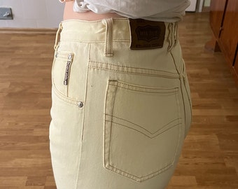 Vintage beige klassieke jeans