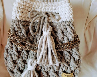 Sac à main fait main en coton au crochet