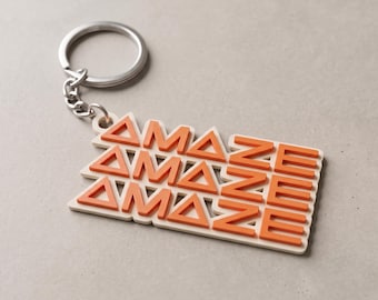 Llavero de ciencia ficción Amaze Amaze Amaze / Regalo impreso en 3D para amantes de los libros / Etiqueta decorativa para bolso para geeks