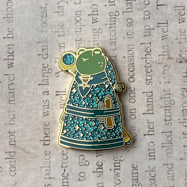 Tiny Wanderer Frog Wizard Enamel Pin