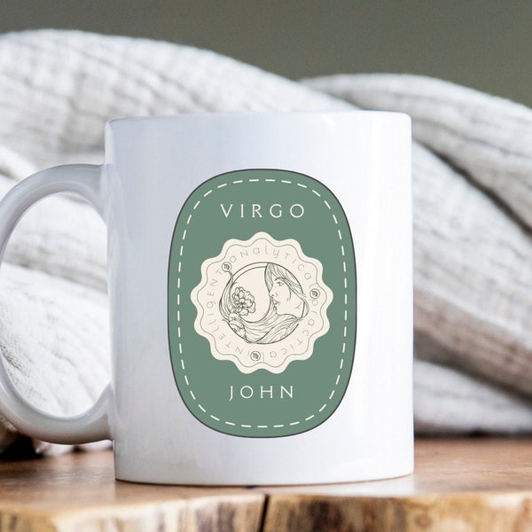 Virgo Personalized Mug, Vintage Virgo Custom Coffee Mug, Virgo Zodiac Mug, Virgo Gift For Women, Virgo Birthday Gift Mug, Virgo Coffee Cup