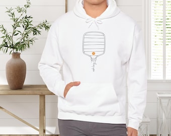 Custom Pickleball Racquet Hoodie. Personalized Team Name Sweatshirt. Pickleball Player Hoodie. Custom Pickleball Sweatshirt. Game Day Shirt