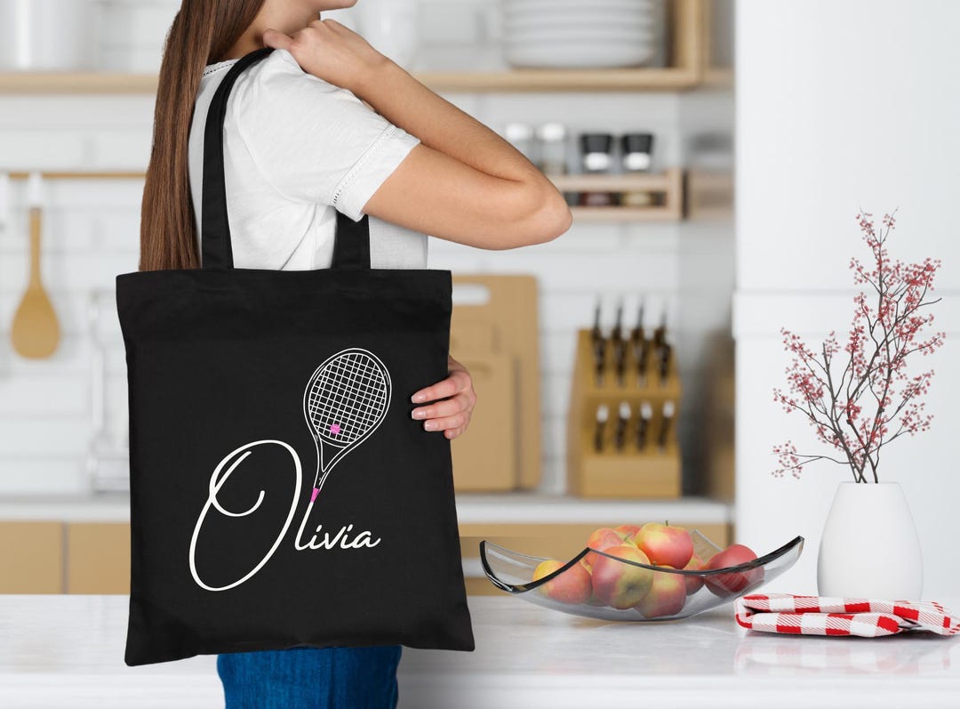 Personalized Tennis Racquet Tote. Custom Tennis Bag Name. Tennis Player ...