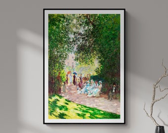Claude Monet - The Parc Monceau (1878) | Impressionist Park Scene Print, Parisian Leisure Artwork, Elegant Garden Gathering Canvas