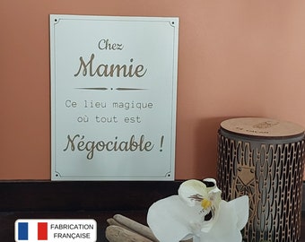 Cartel de madera grabado "En la abuela o el abuelo", Cartel de pared con mensaje, regalo personalizable, día del abuelo, mensaje de amor