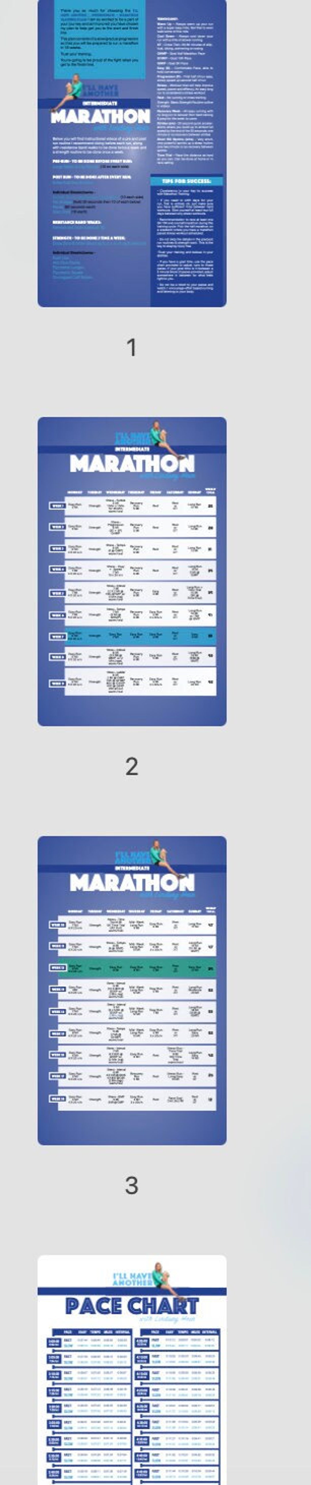 Intermediate Marathon Training Plan - Etsy