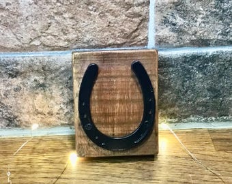 Lucky Horseshoe Wood Plaque: Metal Horseshoe Wedding Decor
