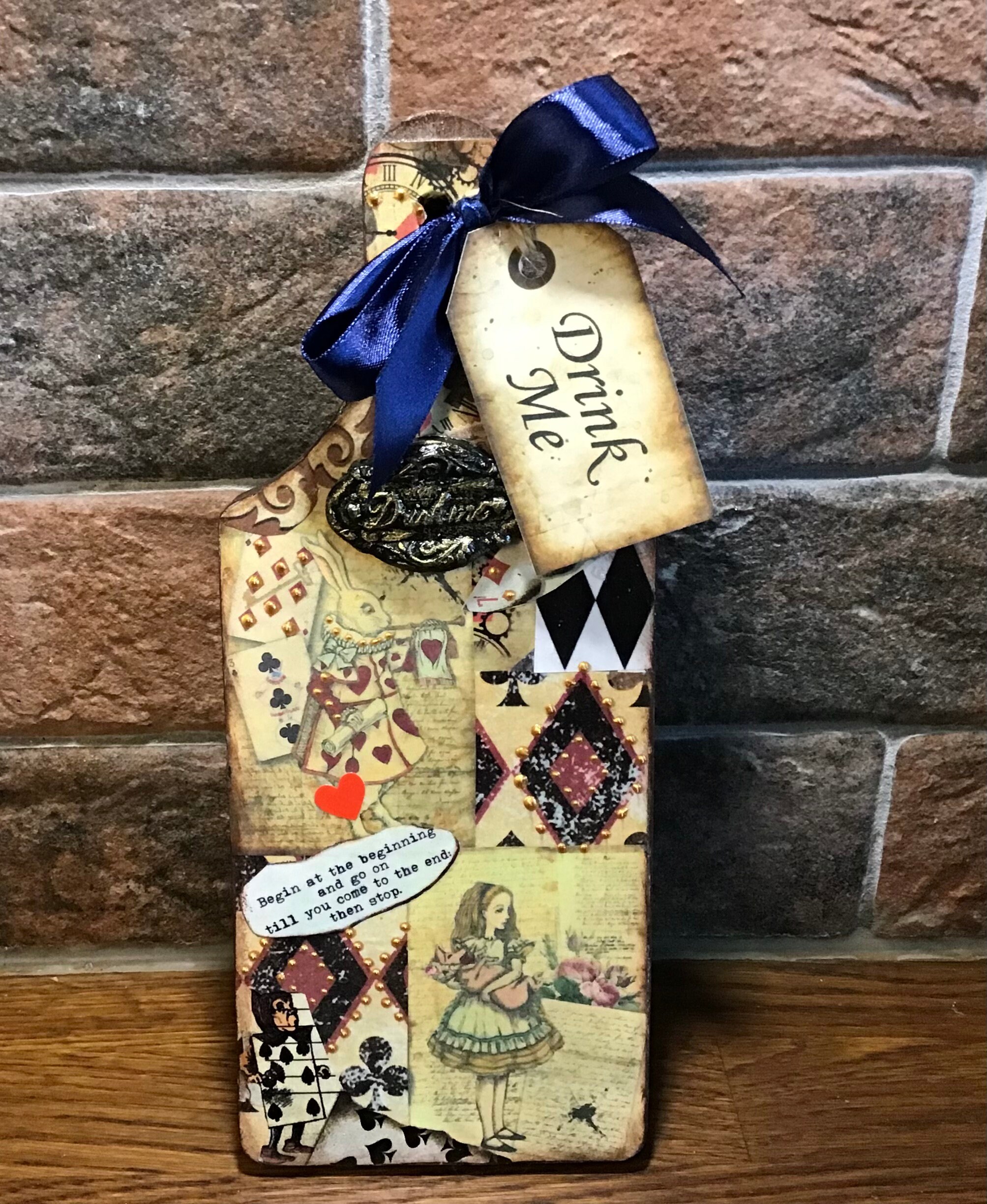 Alice in a Wonderland, Decorative Wood Chopping Boards, Decoupaged