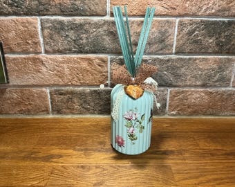 Decorative hand painted large glass reed diffuser bottle