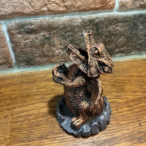 Dragon incense cone burner, bronze effect resin, Dragon gift, dragon ornament, home fragrance