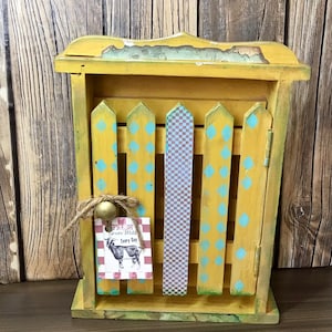 Wooden key cabinet, key organizer, wall mounted key box solid wood, handmade key organizer, gift idea.