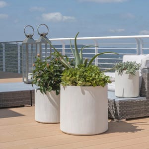 Plantenbak 11 inch 14 inch 18 inch grote plantenbak - voor huisdecoratie Made in Italy - potten voor planten afgeronde cilinder - plantenbakken voor binnen of buiten