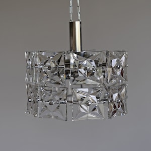 Mid-Century Modern crystal glass ceiling lamp from Kinkeldey, Germany, 1960s, 60s