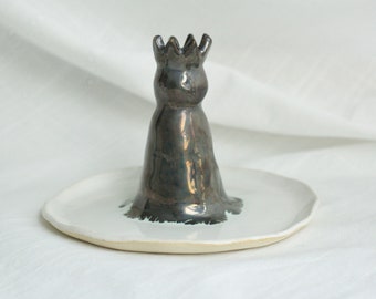 Metallic Chess Queen Jewelry Stand Trinket Dish